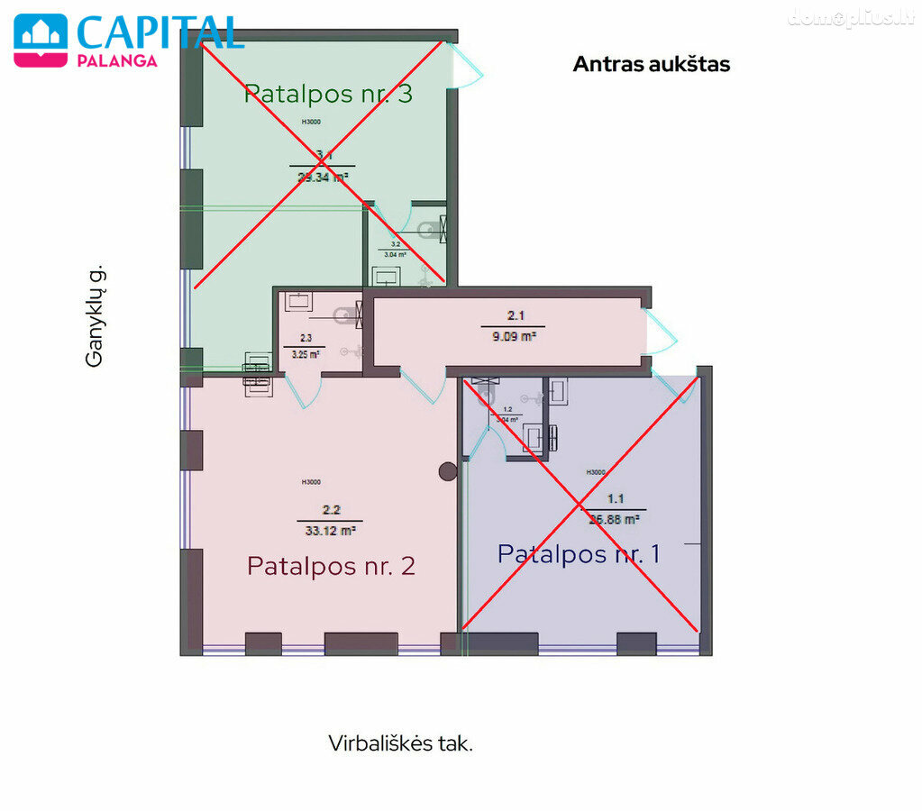 Office Premises for rent Palangoje
