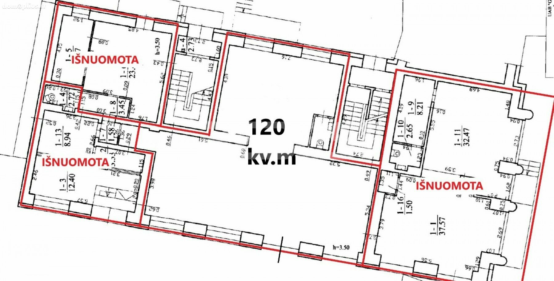 Для бюро Помещения в аренду Šiauliuose, Centre, Vilniaus g.