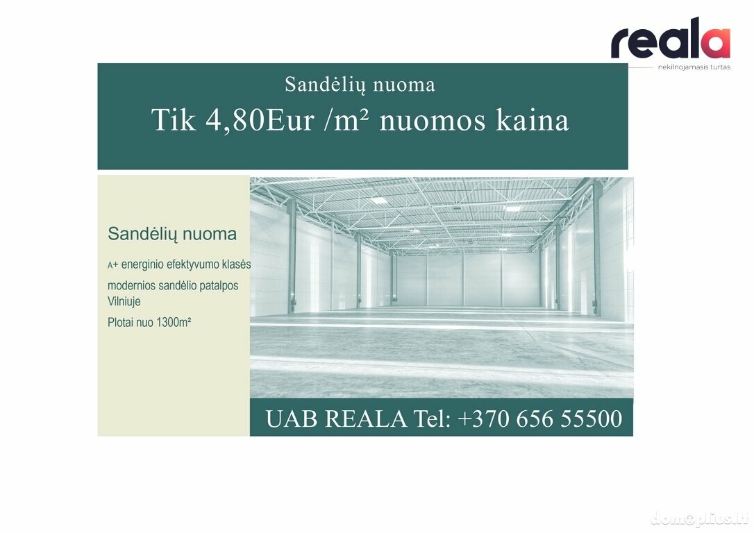 Biuro / Gamybos ir sandėliavimo / Sandėliavimo Patalpų nuoma Vilnius, Vilniuje, Metelių g.