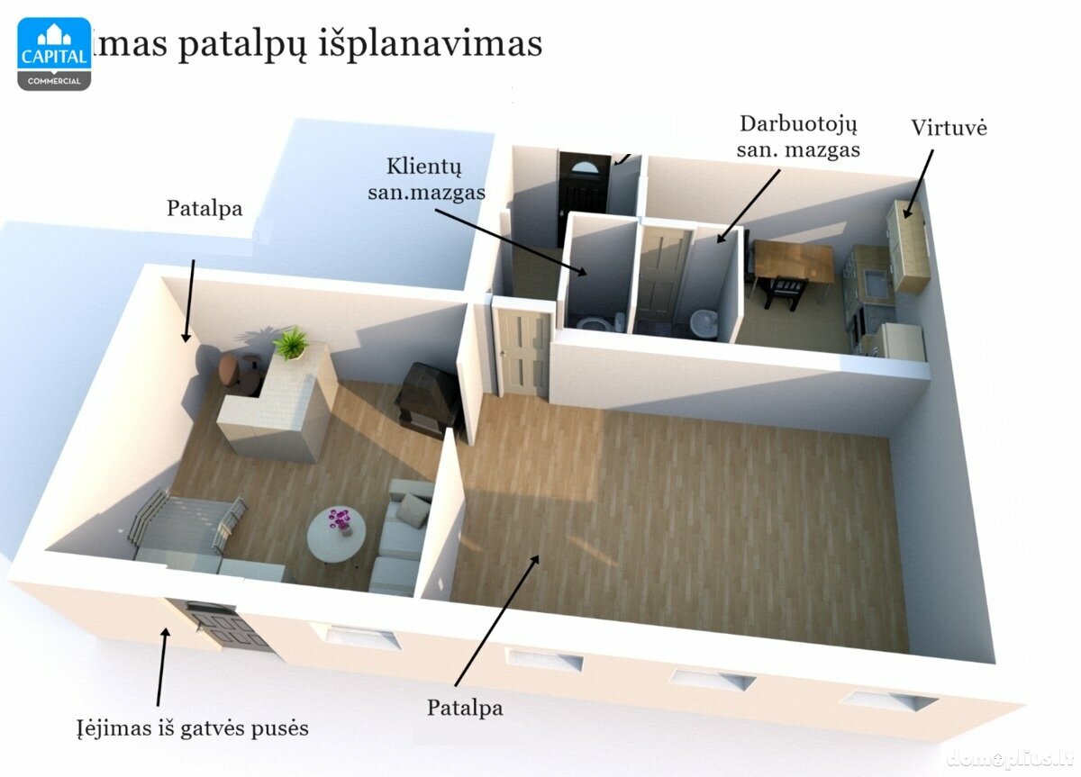 Biuro / Prekybos ir paslaugų Patalpų nuoma Vilniuje, Naujamiestyje, Kaštonų g.