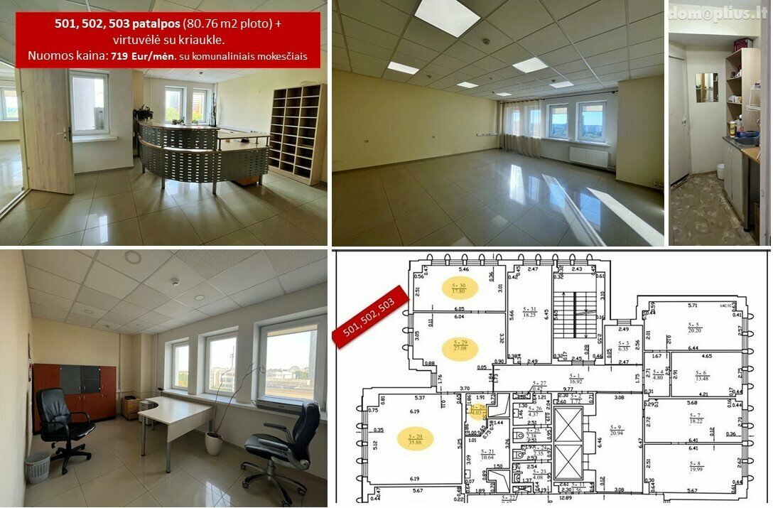 Office / Commercial/service / Other Premises for rent Vilniuje, Viršuliškėse, Laisvės pr.