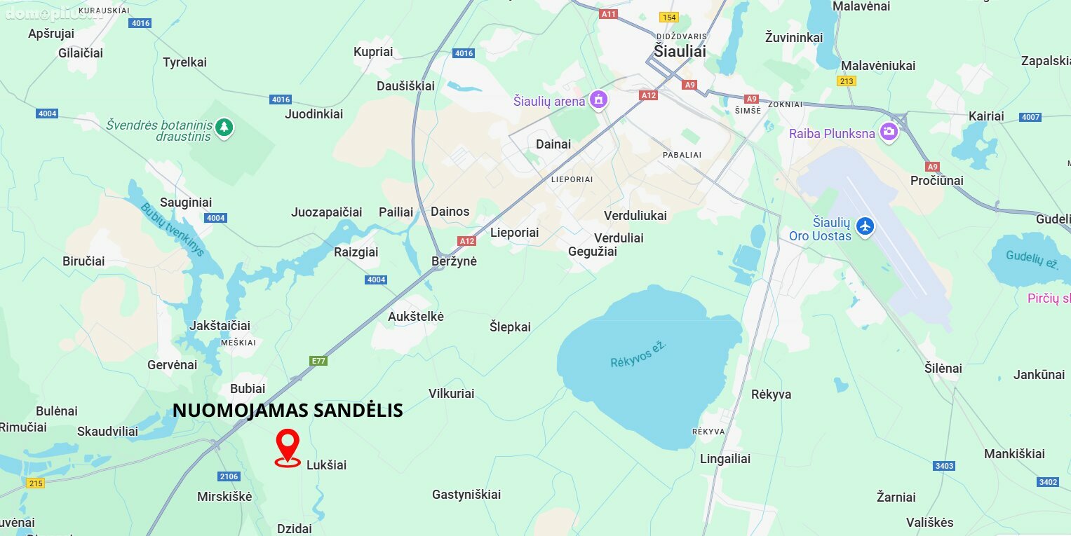 Sandėliavimo / Prekybos ir paslaugų / Gamybos ir sandėliavimo Patalpų nuoma Šiaulių rajono sav., Lukšiuose, Bokšto g.