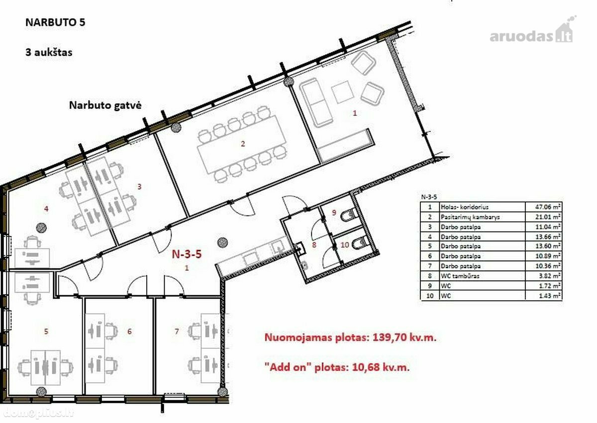 Office / Other Premises for rent Vilniuje, Žvėryne, T. Narbuto g.
