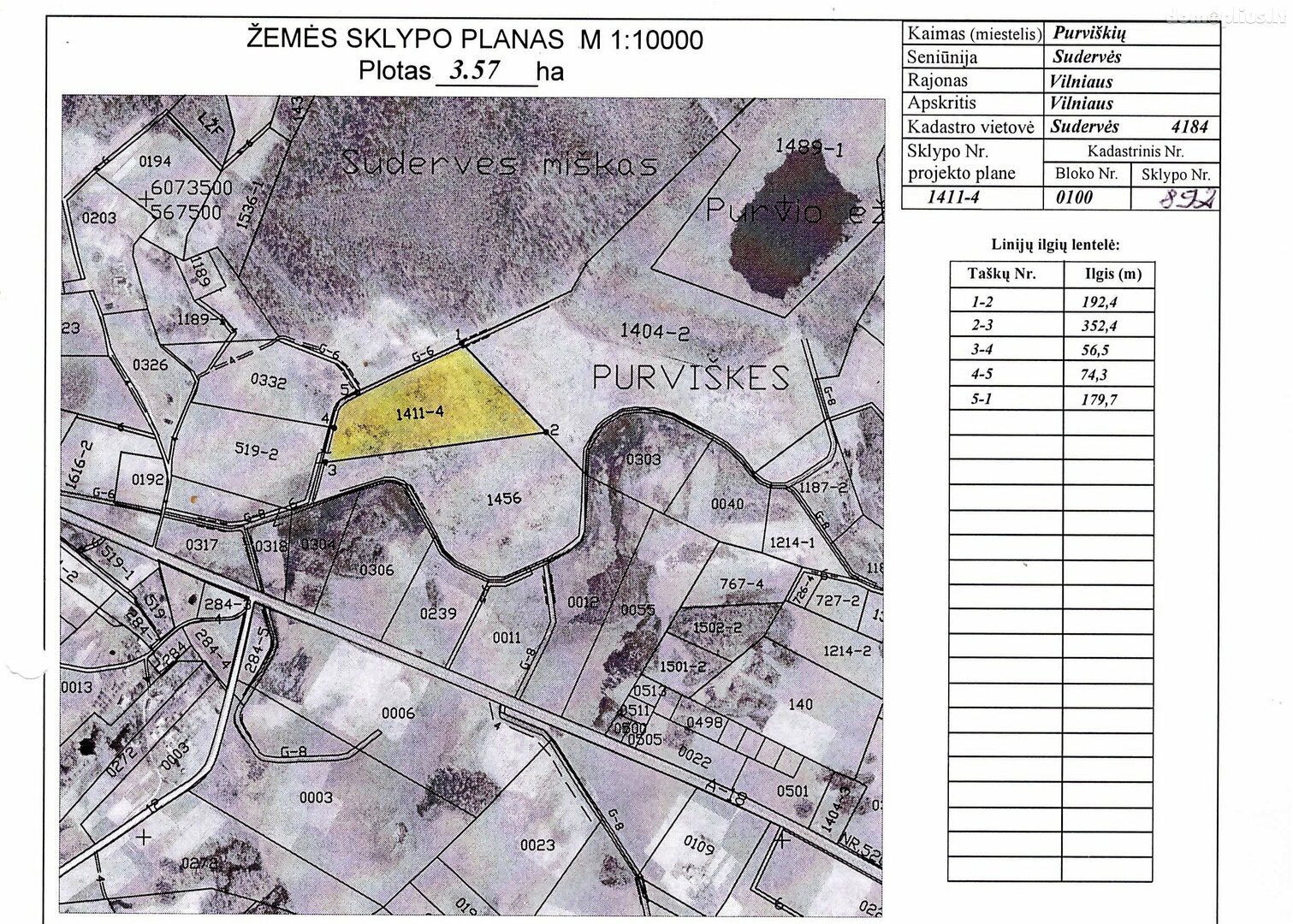 Land for sale Vilniaus rajono sav., Purviškėse