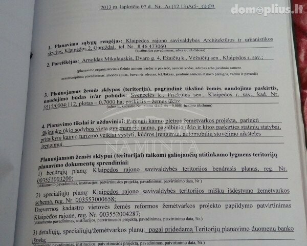 Участок Klaipėdos rajono sav., Svencelėje