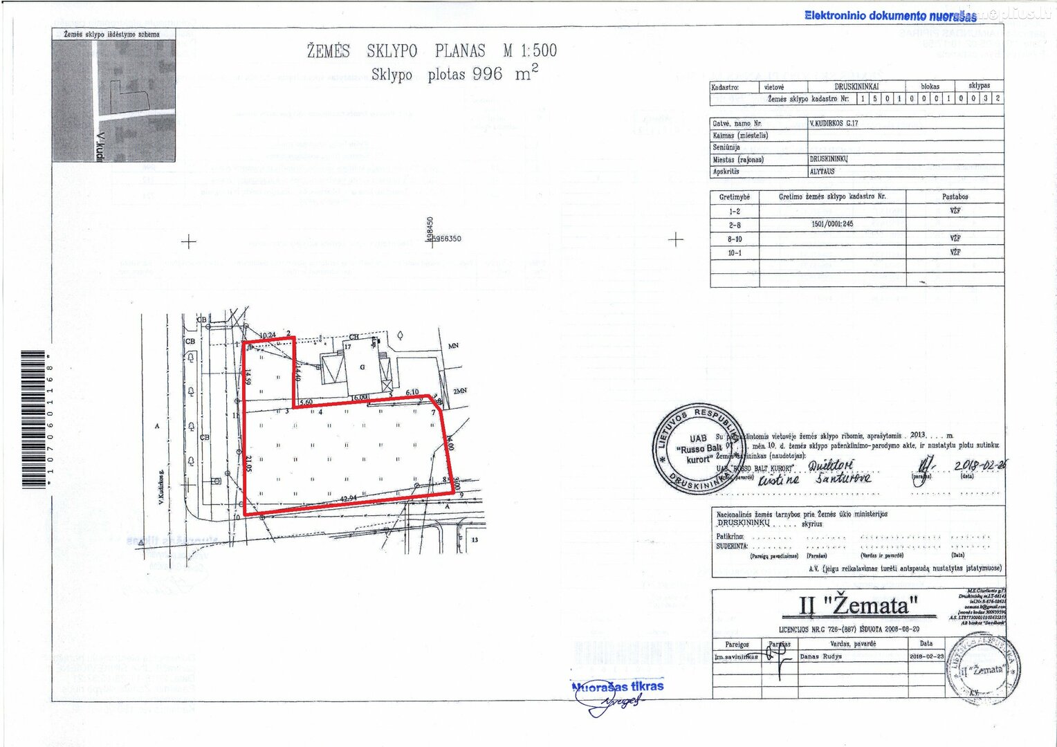 Land for sale Druskininkų sav., Druskininkuose, V. Kudirkos g.