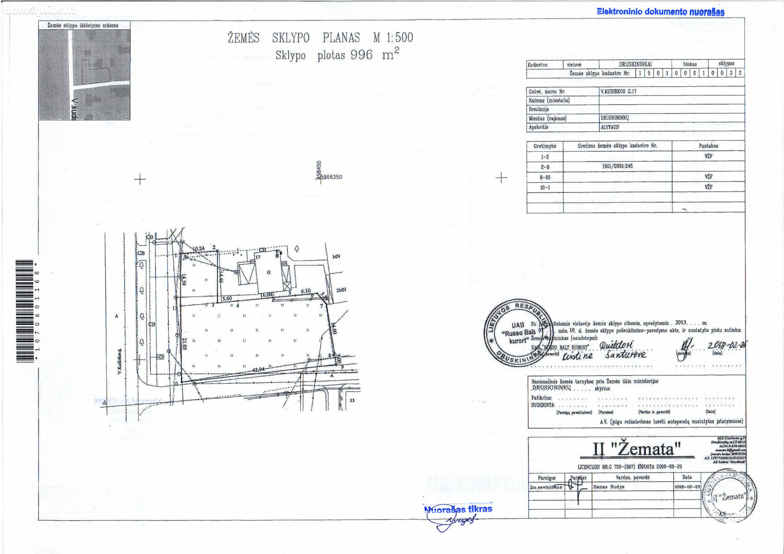 Land for sale Druskininkų sav., Druskininkuose, V. Kudirkos g.