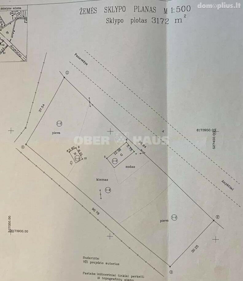 Parduodamas sklypas Panevėžio rajono sav., Liūdynėje, Senasis Vilniaus kel.