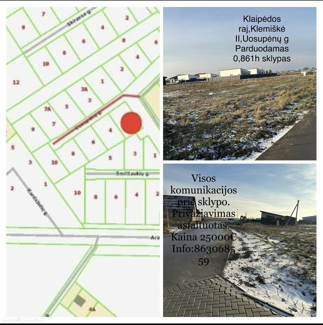 Land for sale Klaipėdos rajono sav., Klemiškė II, Uosupėnų g.