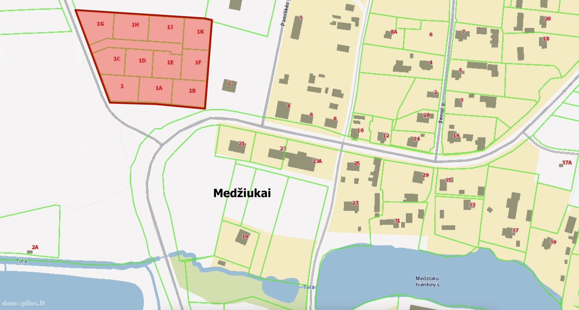 Land for sale Širvintų rajono sav., Medžiukuose, Jaunimo g.