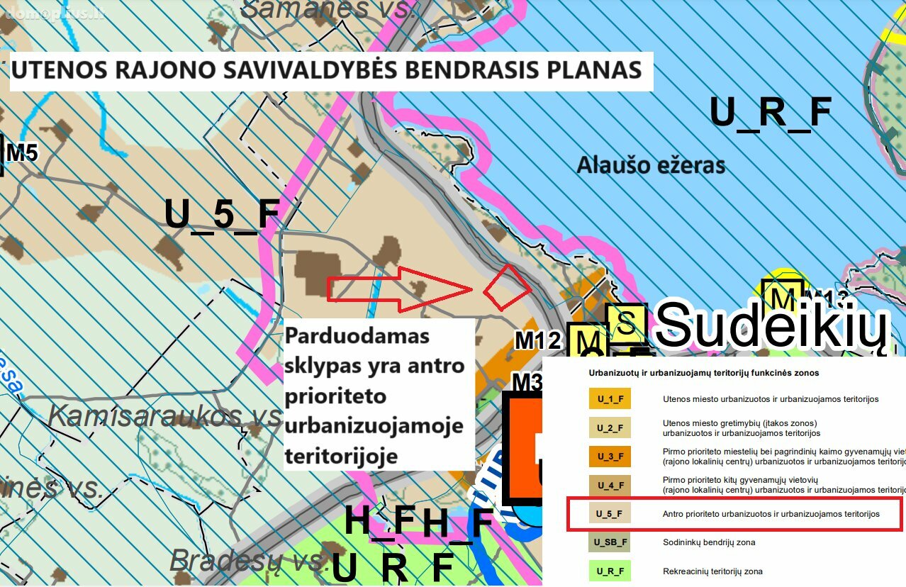 Parduodamas sklypas Utenos rajono sav., Sudeikiuose, Pakrantės g.