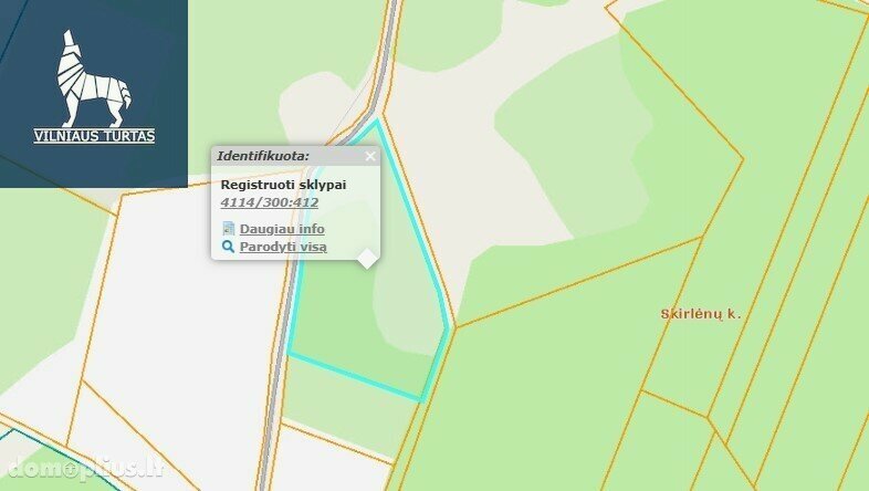Участок Vilniaus rajono sav., Skirlėnuose