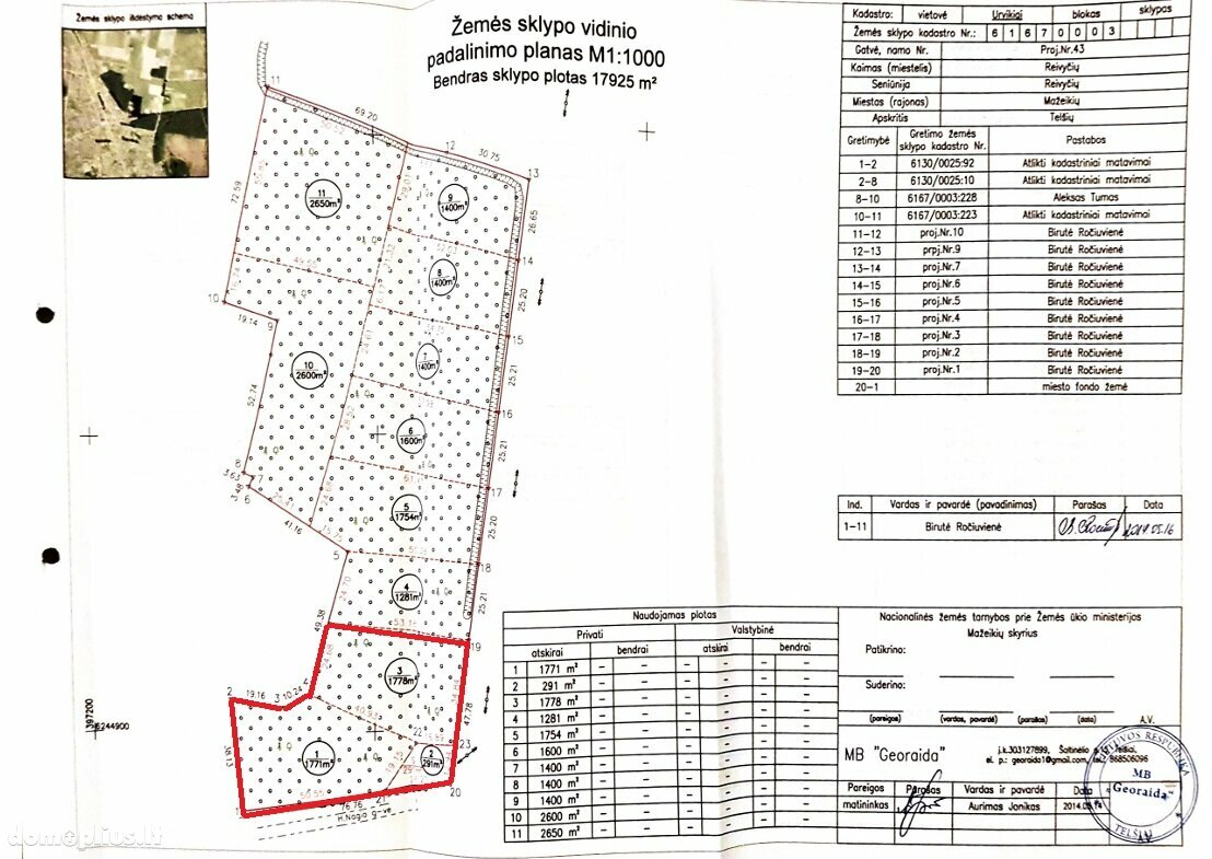 Land for sale Mažeikių rajono sav., Reivyčiuose, Smilgų g.