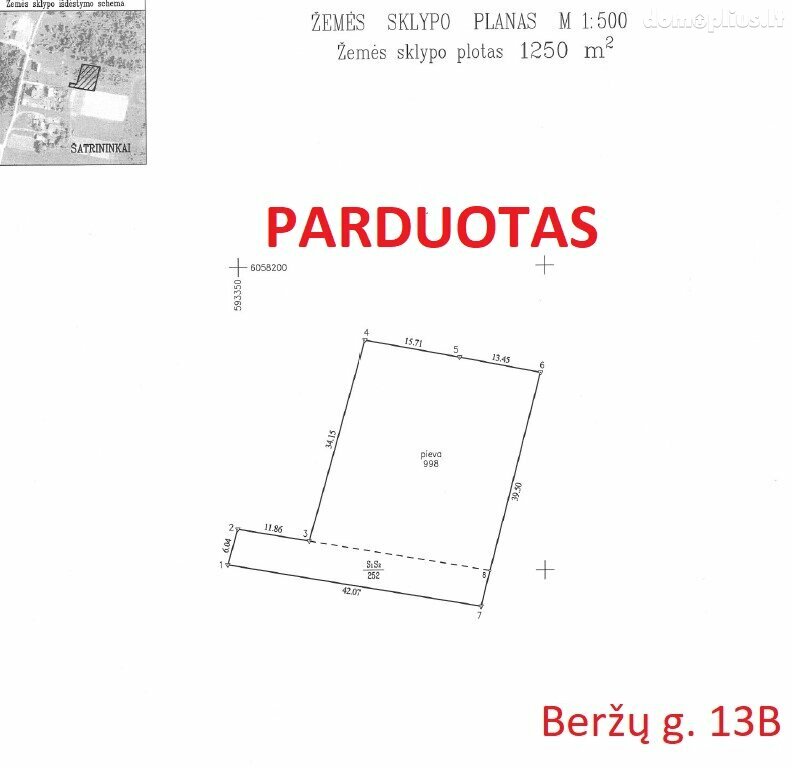 Land for sale Vilniaus rajono sav., Vėliučionyse, Beržų g.