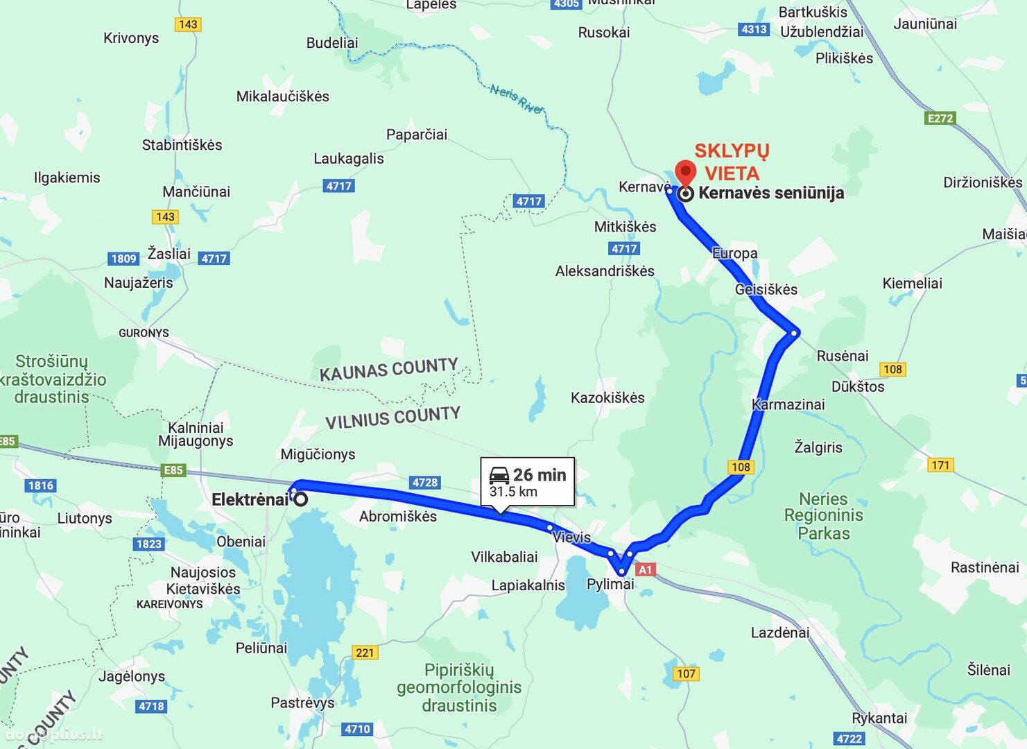 Land for sale Širvintų rajono sav., Kernavėje, Vilniaus g.