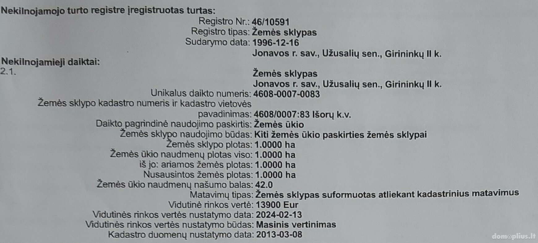 Land for sale Jonavos rajono sav., Girininkai II