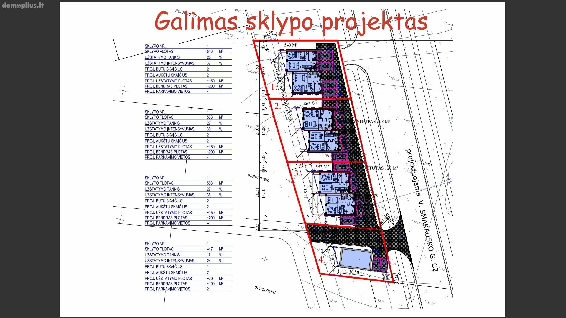 Parduodamas sklypas Vilniuje, Tarandėje, V. Smakausko g.
