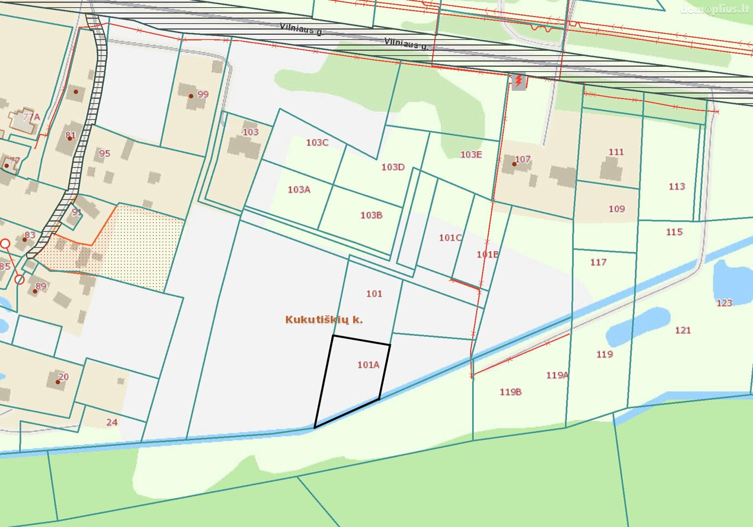 Parduodamas sklypas Vilniaus rajono sav., Kukutiškėse, Vilniaus g.