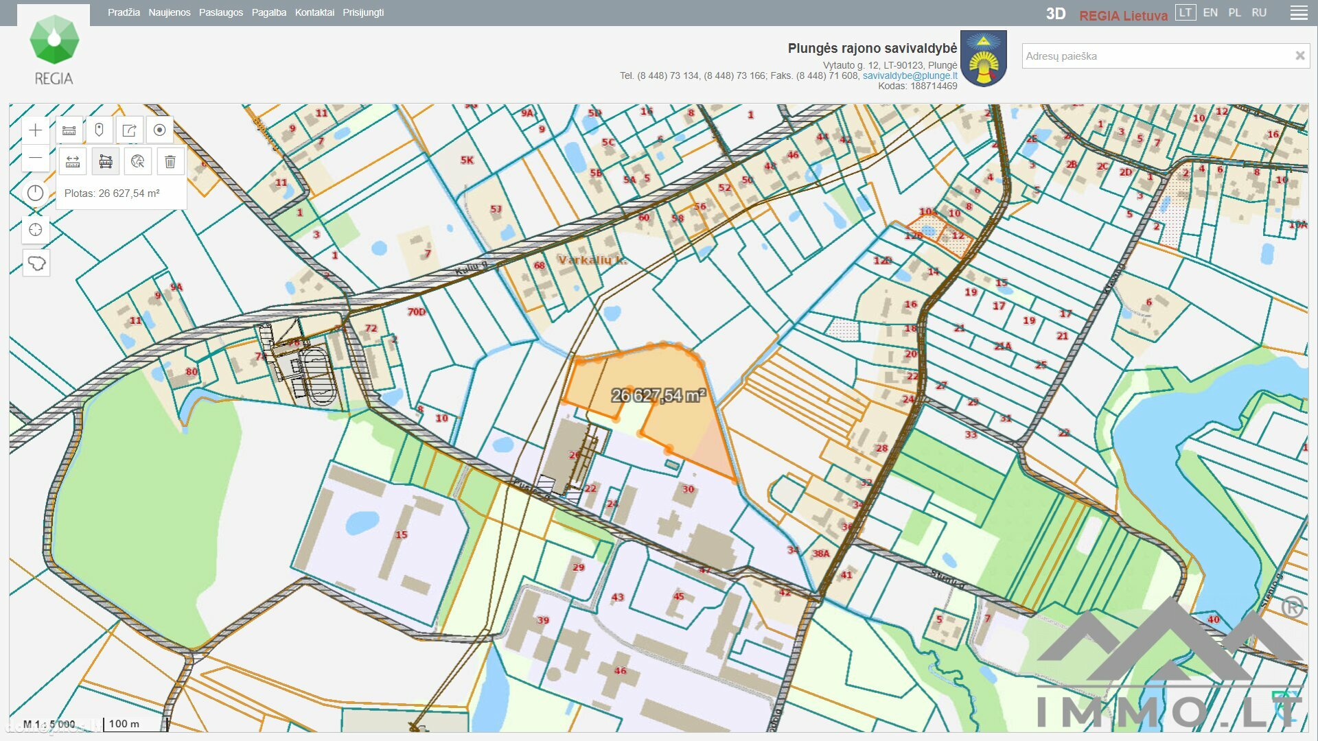 Land for sale Plungės rajono sav., Varkaliuose, Pušies g.