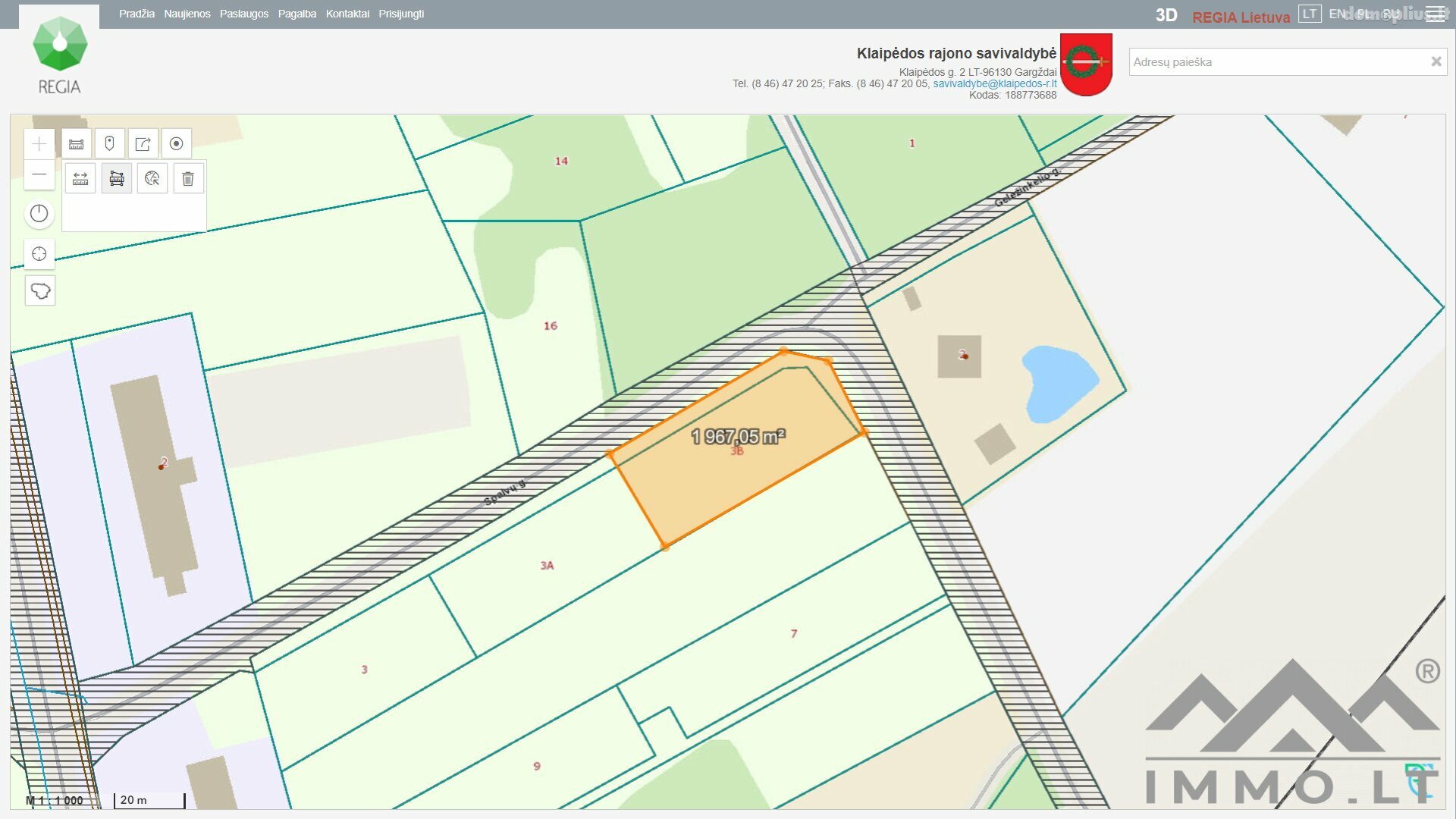 Land for sale Klaipėdos rajono sav., Kalotėje, Spalvų g.