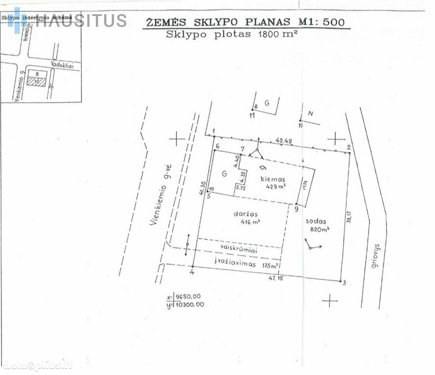 Parduodamas sklypas Panevėžio rajono sav., Ramygaloje, Vienkiemio g.