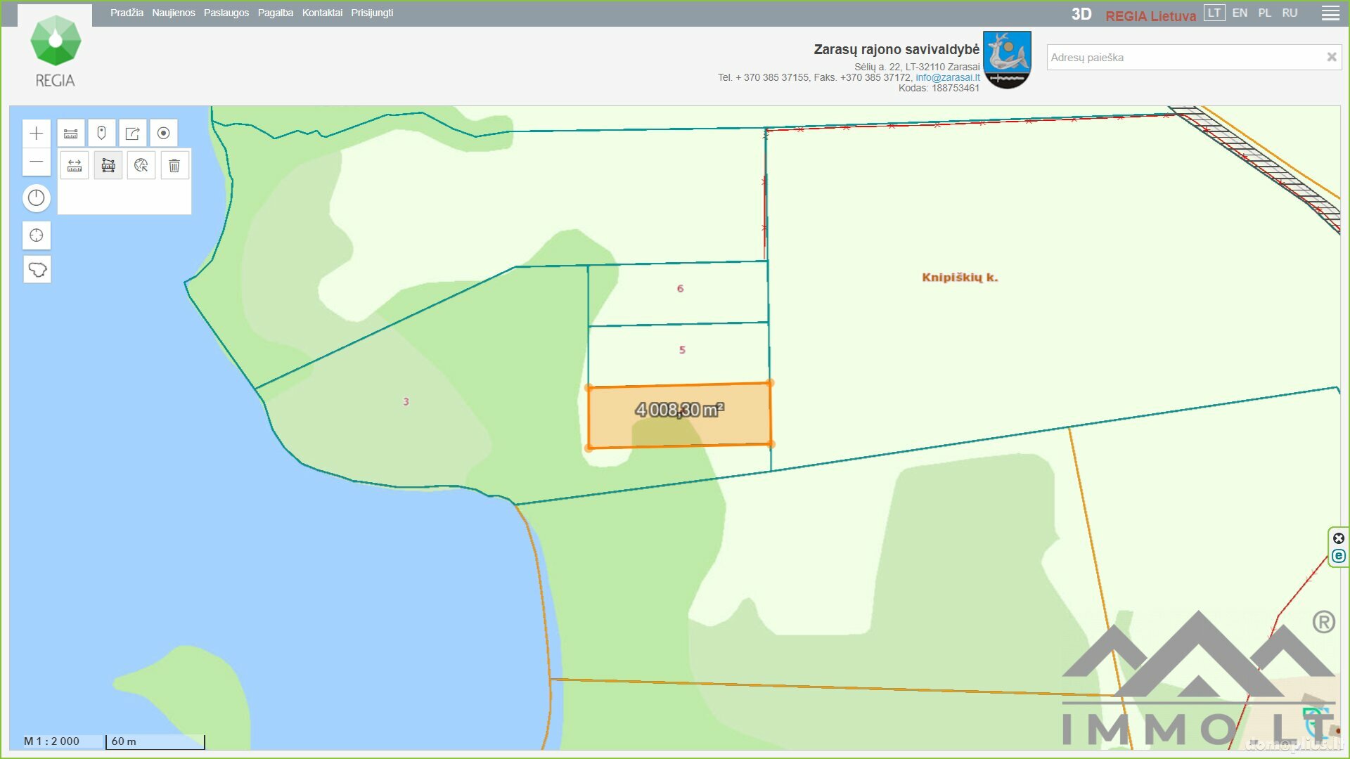 Land for sale Zarasų rajono sav., Knipiškėse