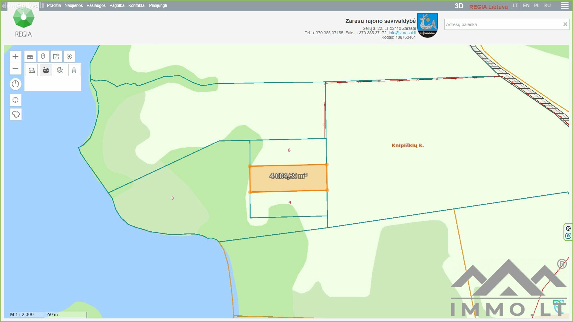 Land for sale Zarasų rajono sav., Knipiškėse
