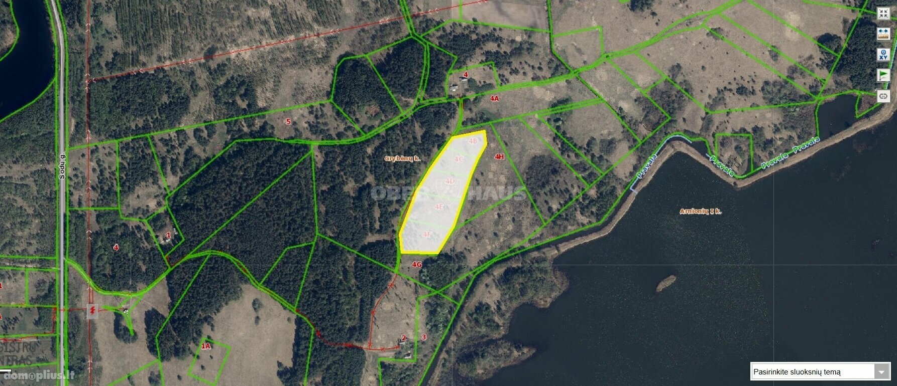 Land for sale Molėtų rajono sav., Grybėnuose