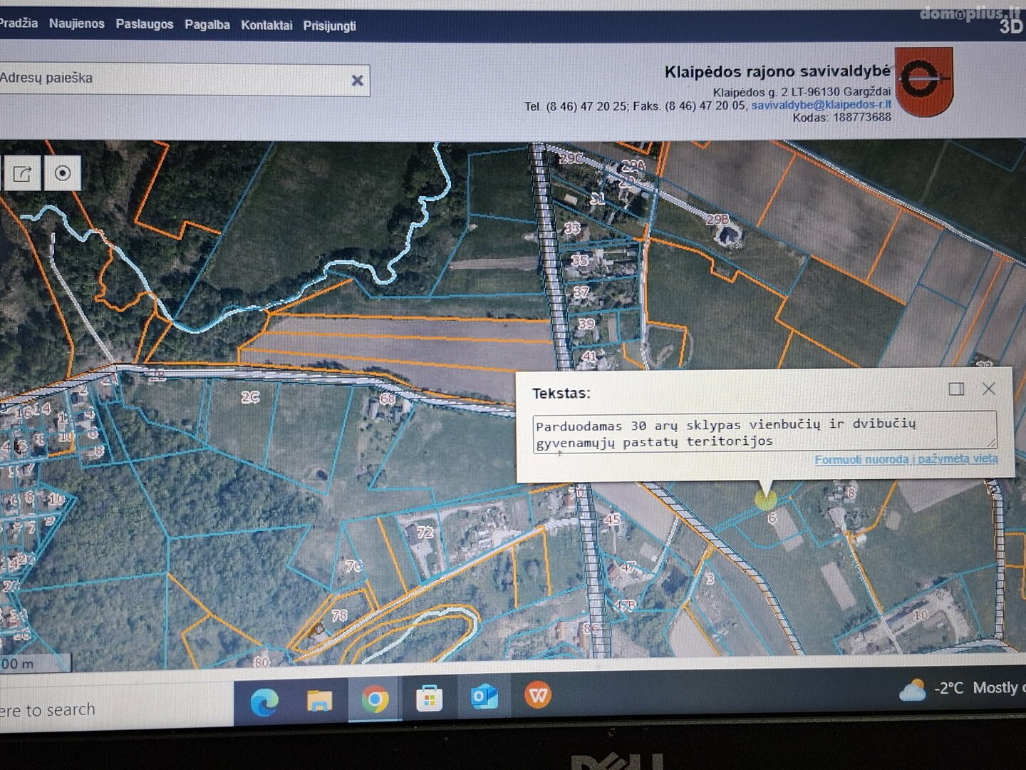 Land for sale Klaipėdos rajono sav., Maciuičiuose, Paupio g.