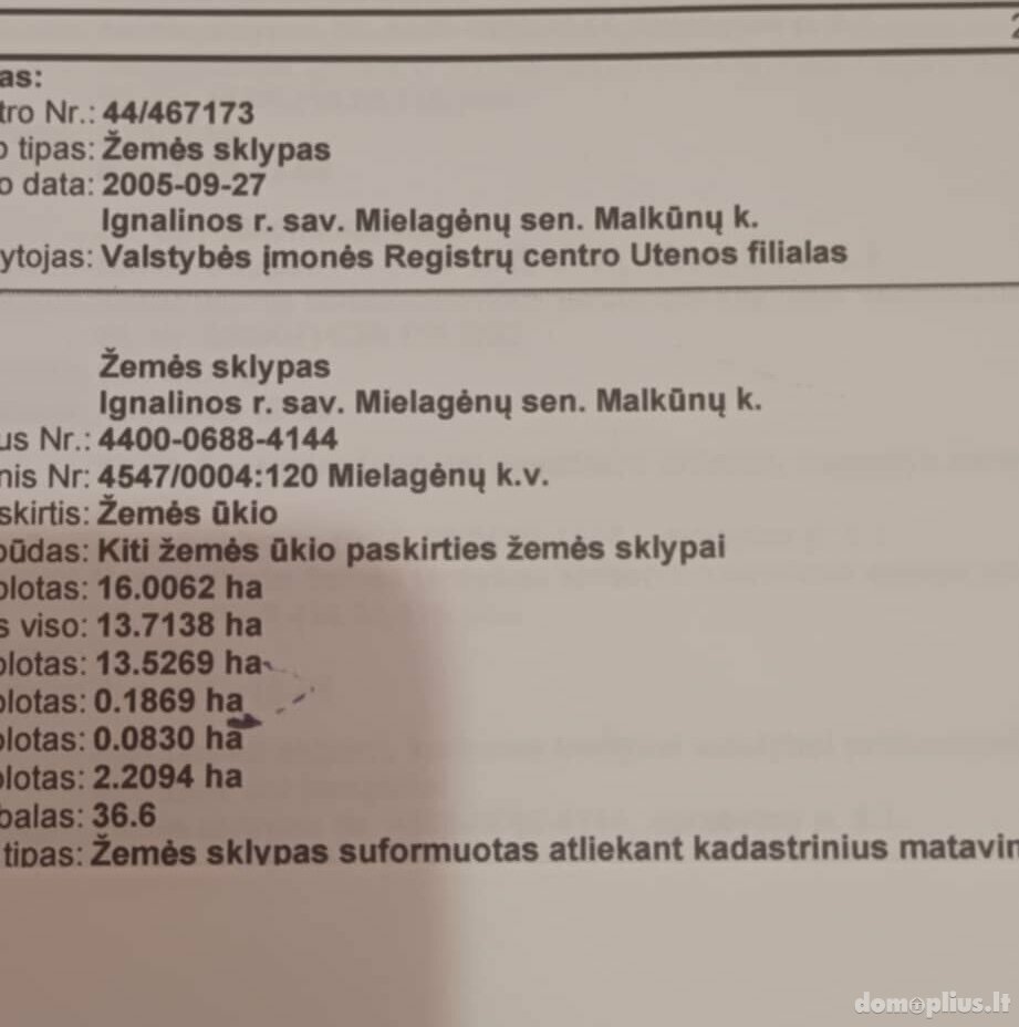 Участок Ignalinos rajono sav., Malkūnuose