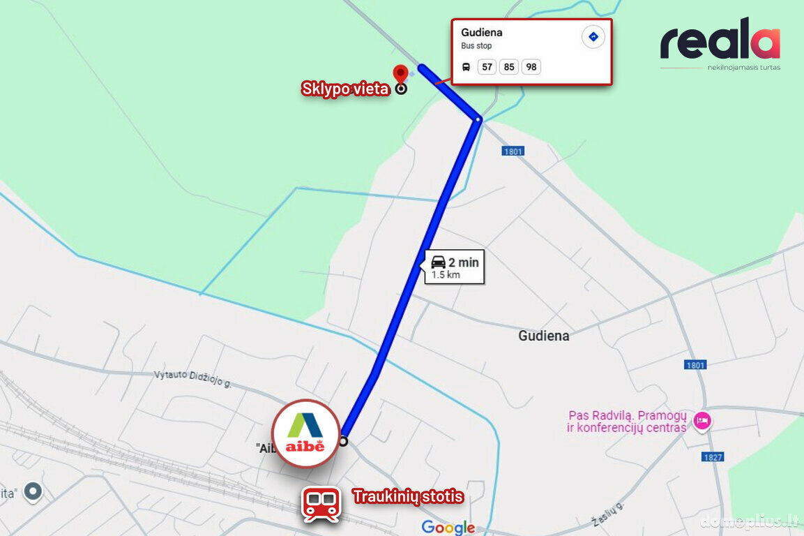 Участок Kaišiadorių rajono sav., Gudienoje, Žalioji g.