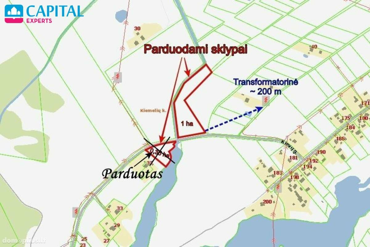 Parduodamas sklypas Vilniaus rajono sav., Kiemeliuose