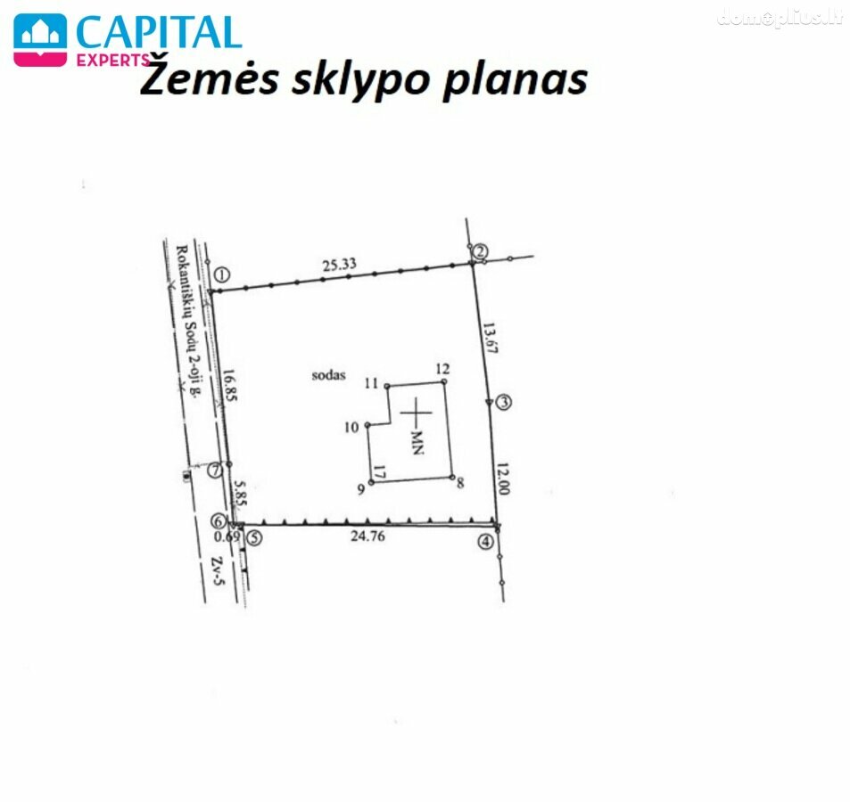 Parduodamas sklypas Vilniuje, Antakalnyje, Rokantiškių Sodų 2-oji g.