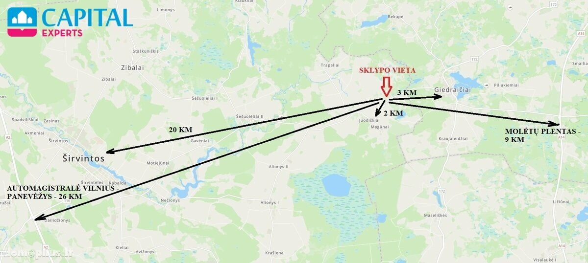 Parduodamas sklypas Širvintų rajono sav., Šlevėtruose