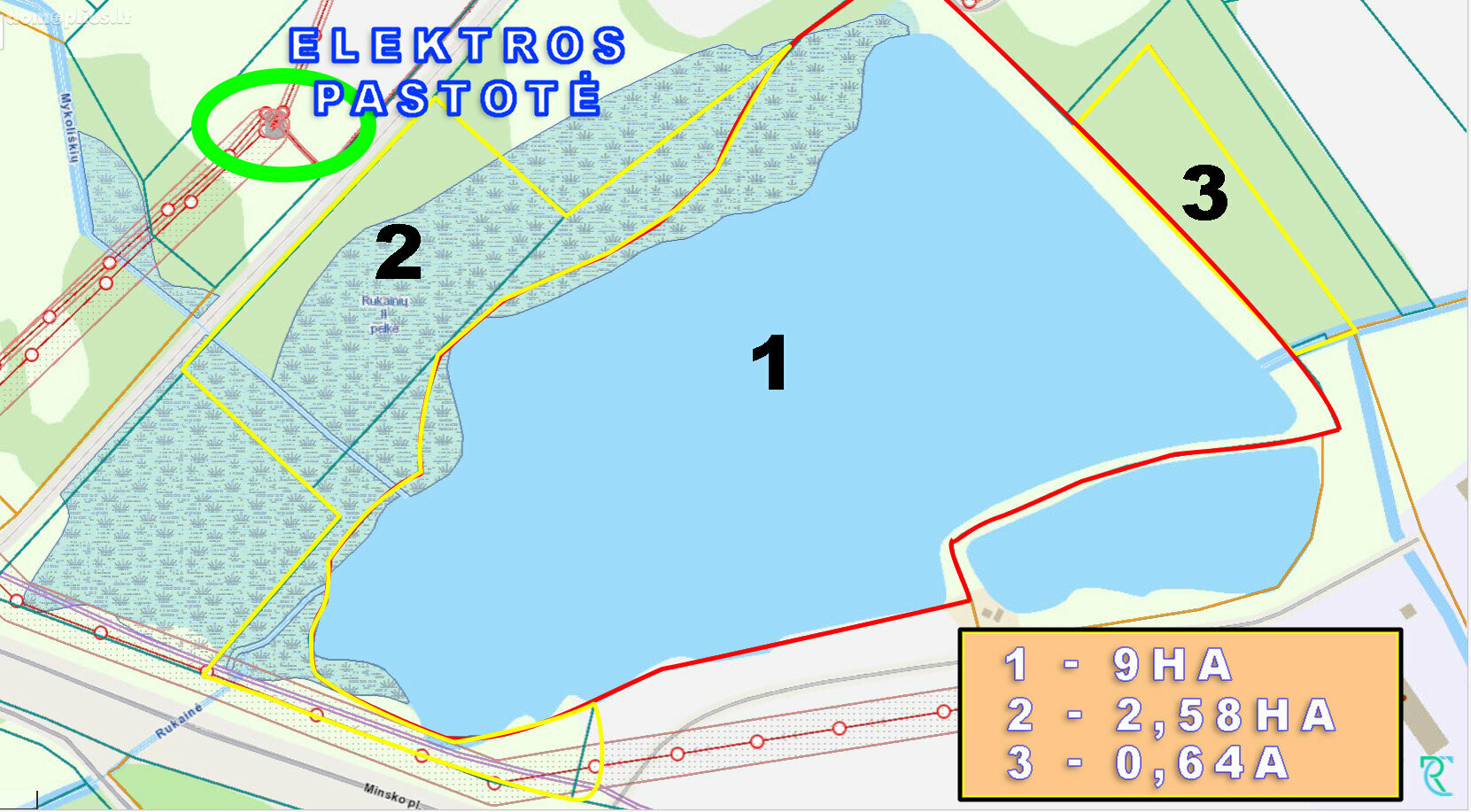 Parduodamas sklypas Vilniaus rajono sav., Rukainiuose, Pašto g.