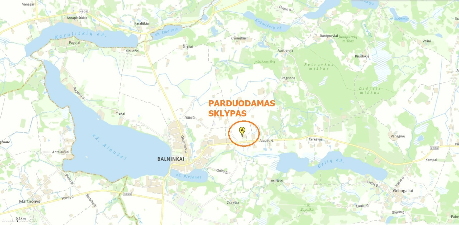 Parduodamas sklypas Molėtų rajono sav., Balninkuose, Alaušų g.