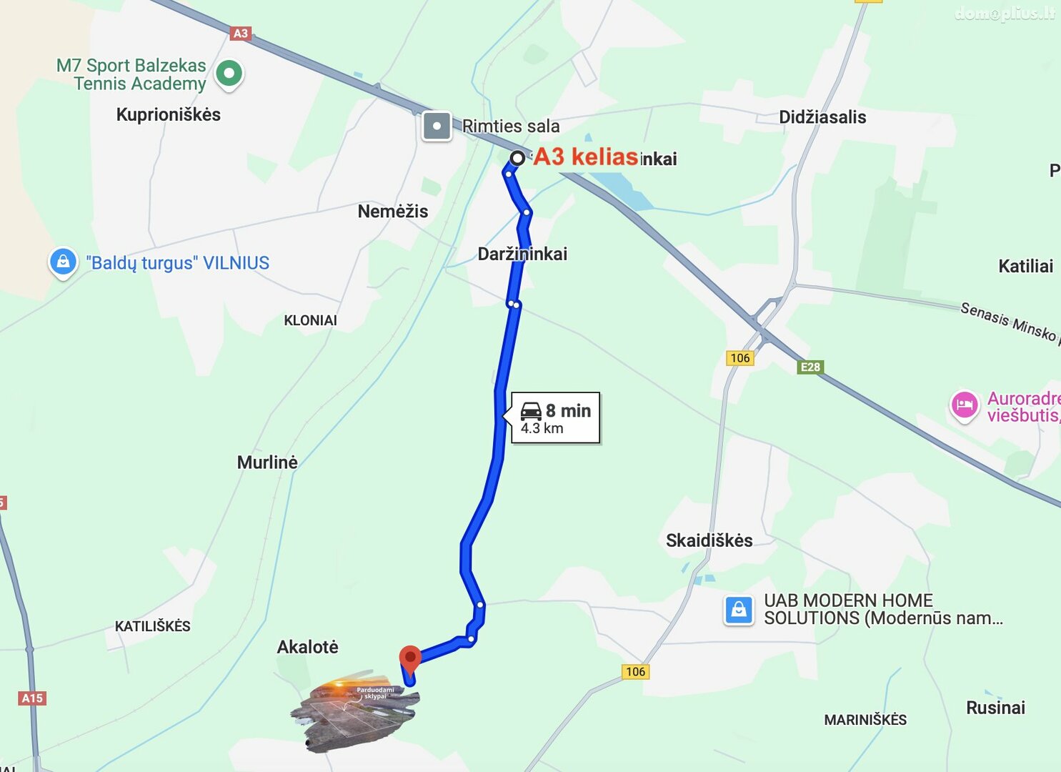 Parduodamas sklypas Vilniaus rajono sav., Pagrūšyje, Nakvišų g.