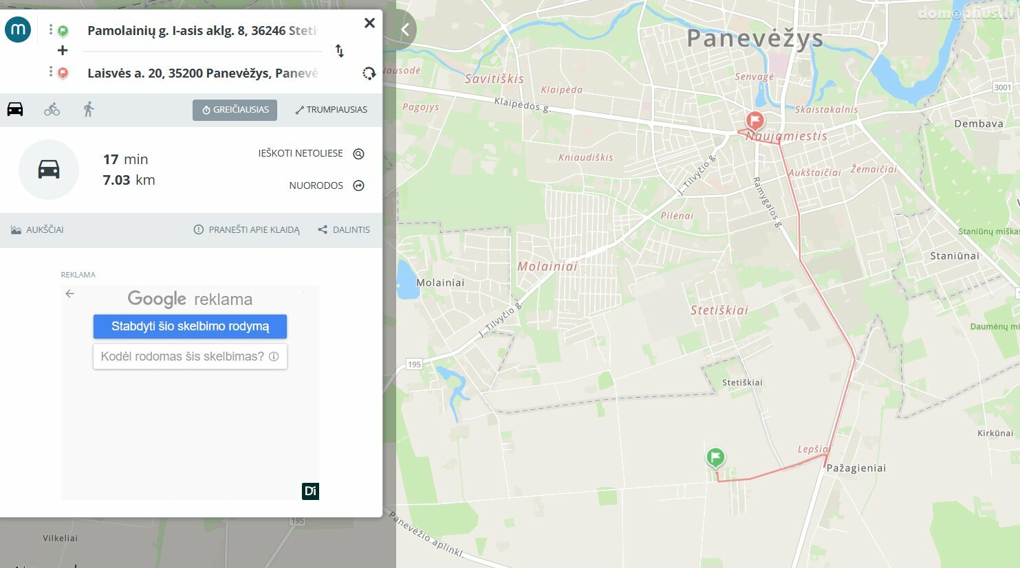 Участок Panevėžio rajono sav., Lepšiuose, Pamolainių g.