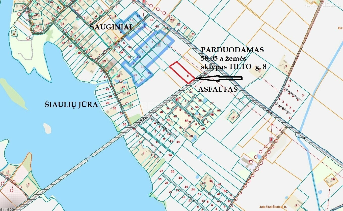 Land for sale Šiaulių rajono sav., Sauginiuose