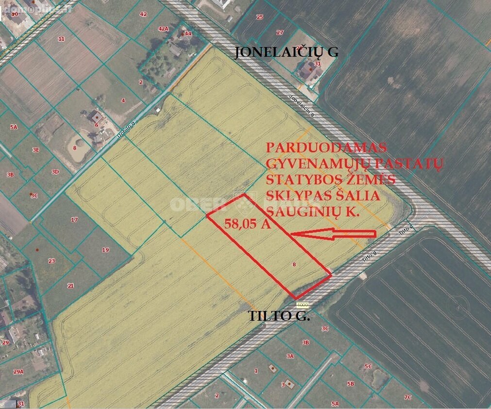 Land for sale Šiaulių rajono sav., Sauginiuose