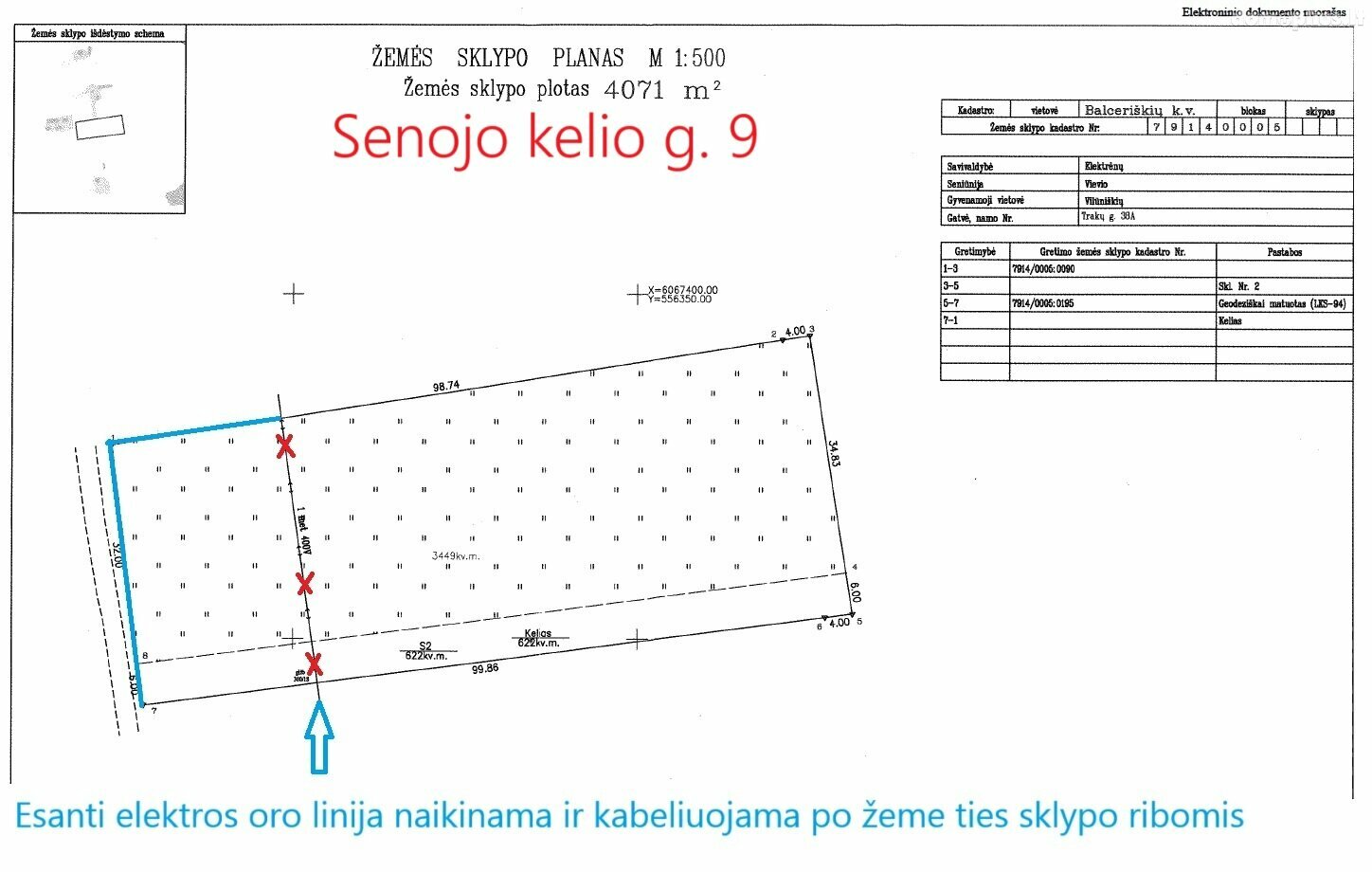 Участок Elektrėnų sav., Vilūniškėse, Trakų g.