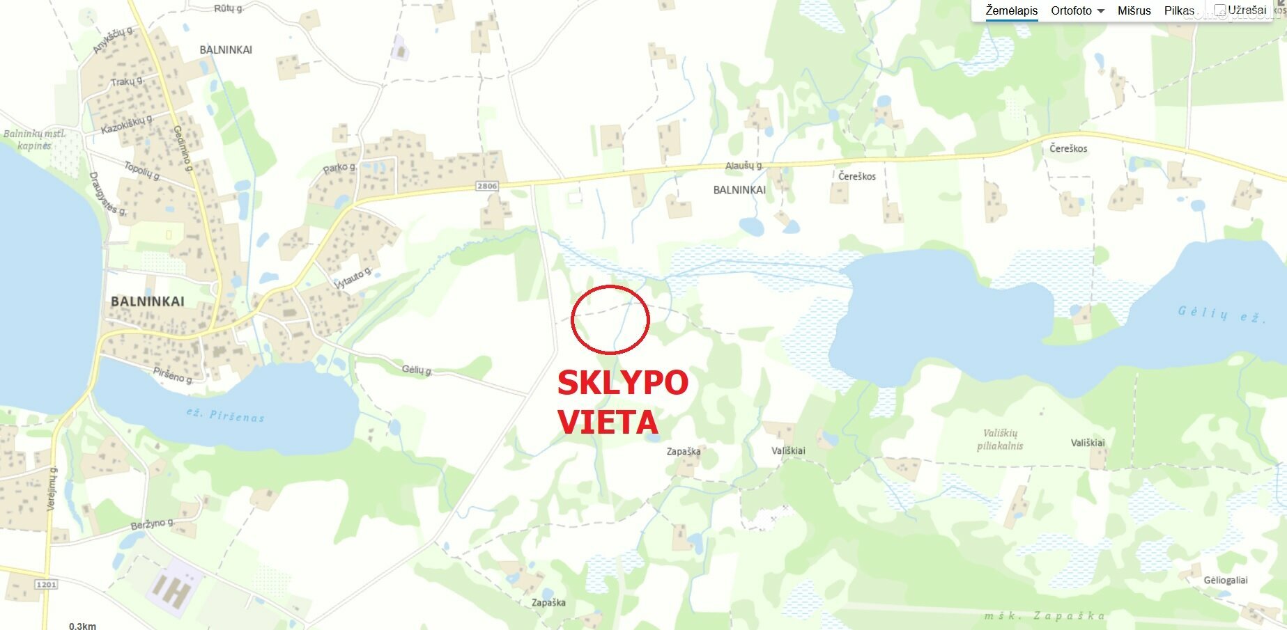 Parduodamas sklypas Molėtų rajono sav., Balninkuose, Alaušų g.
