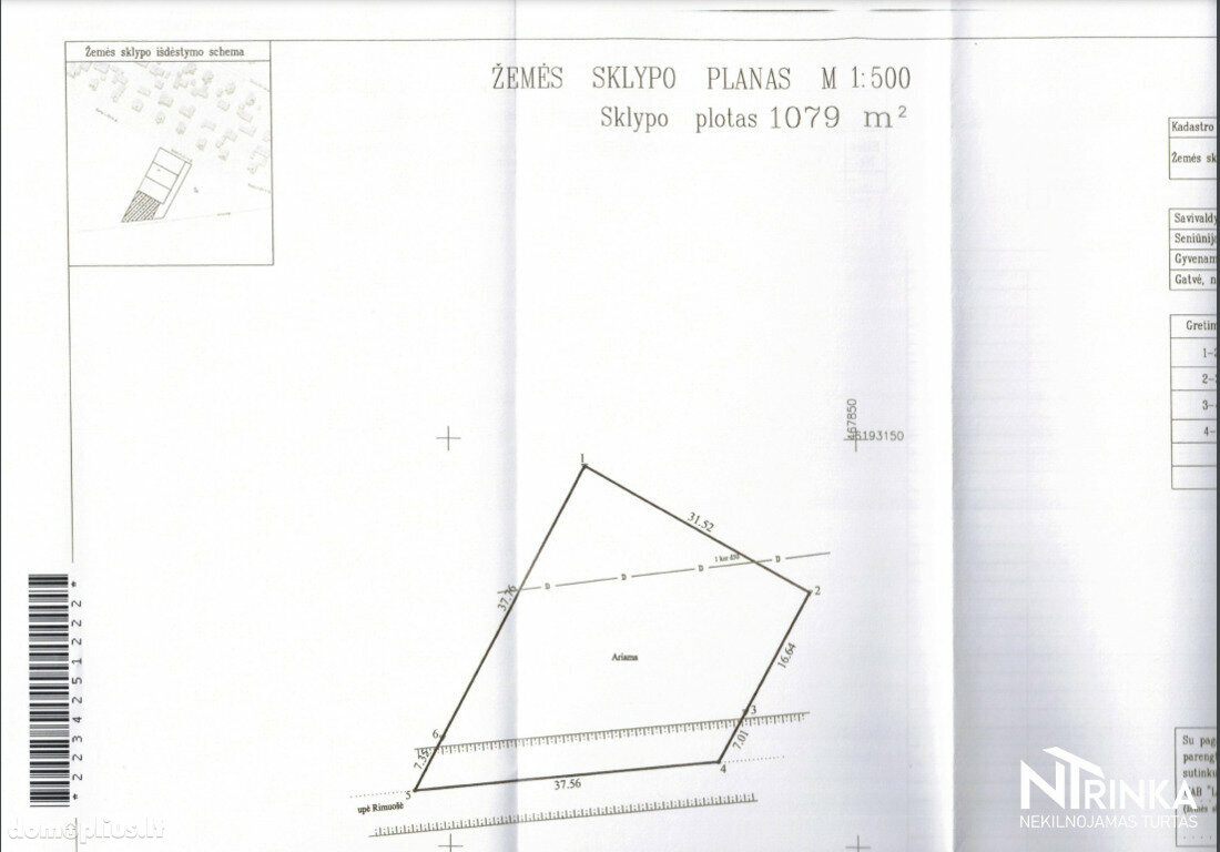 Land for sale Radviliškio rajono sav., Šniūraičiuose, Radviliškio g.