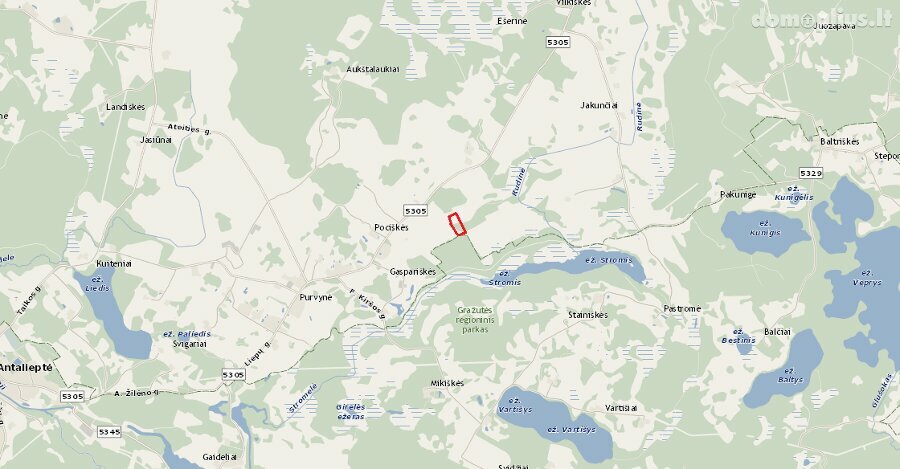 Parduodamas sklypas Zarasų rajono sav., Gaspariškėse