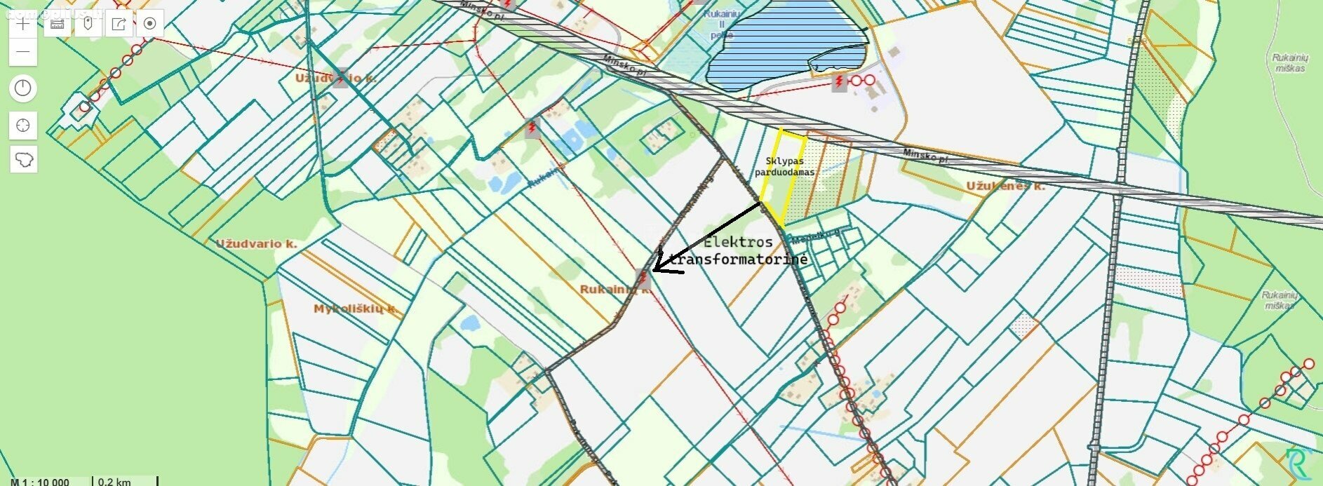 Parduodamas sklypas Vilniaus rajono sav., Rukainiuose