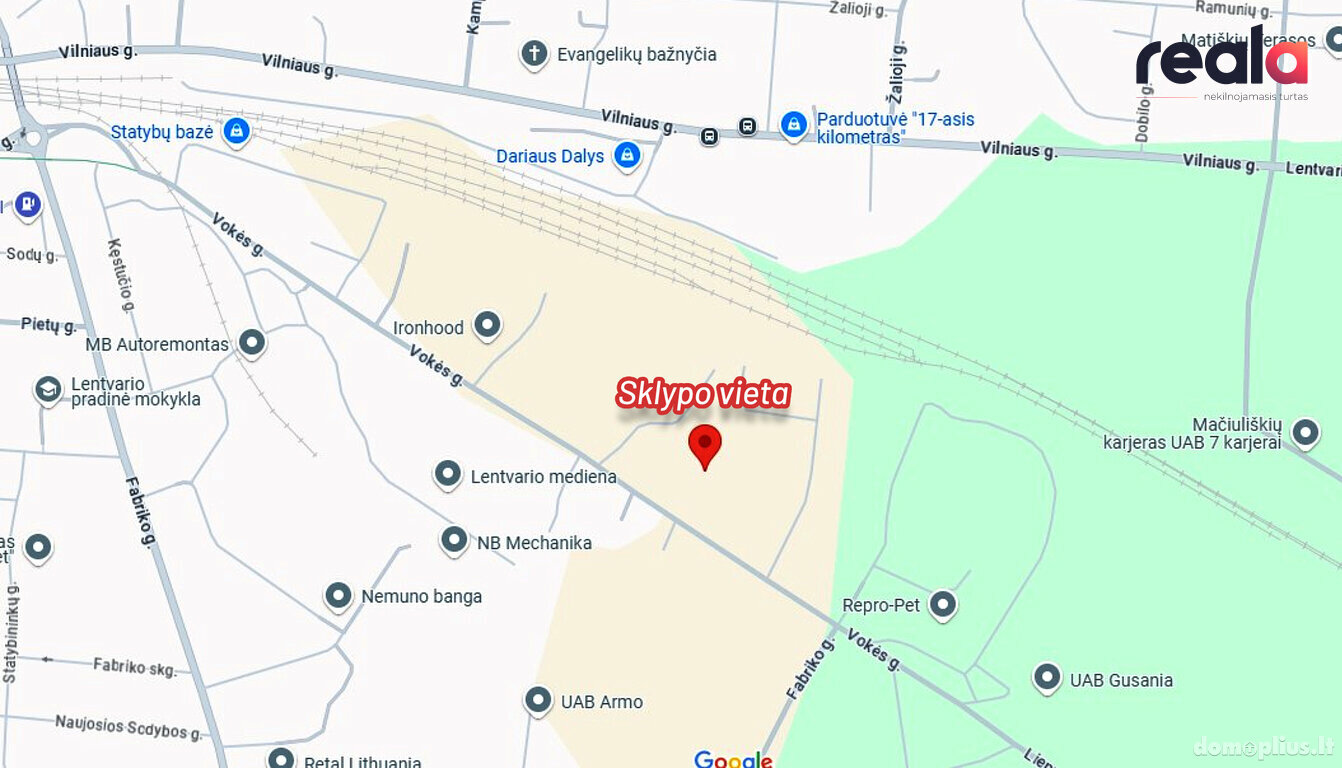 Участок Trakų rajono sav., Lentvaryje, Vokės g.