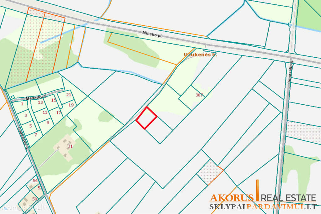 Parduodamas sklypas Vilniaus rajono sav., Užukenėje, Minsko pl.