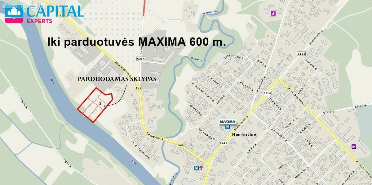 Land for sale Vilniaus rajono sav., Nemenčinėje, Bažnyčios g.