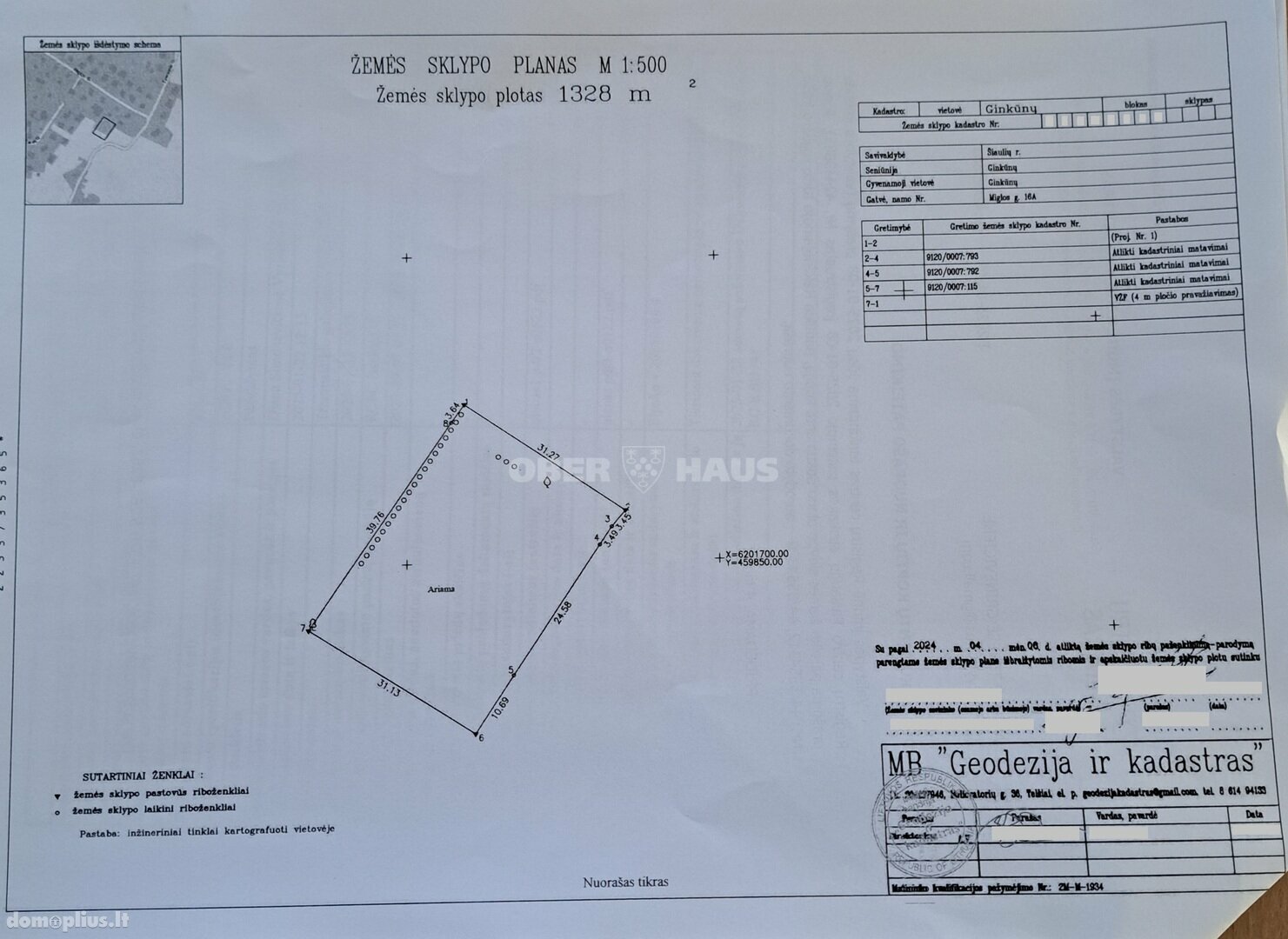 Land for sale Šiaulių rajono sav., Ginkūnuose