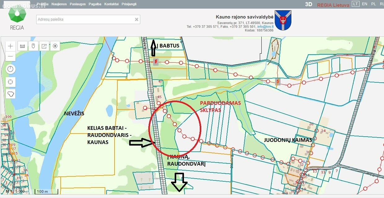 Parduodamas sklypas Kauno rajono sav., Juodoniuose, Upės g.